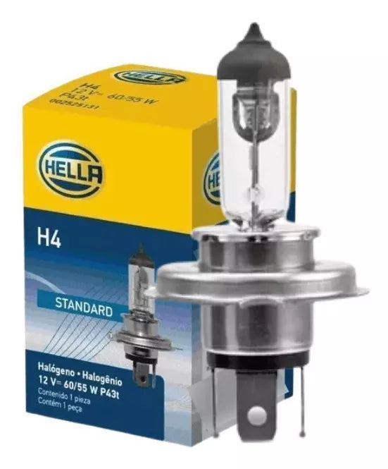 Lâmpada Halógena H4 12v 60/55w Standard Hella