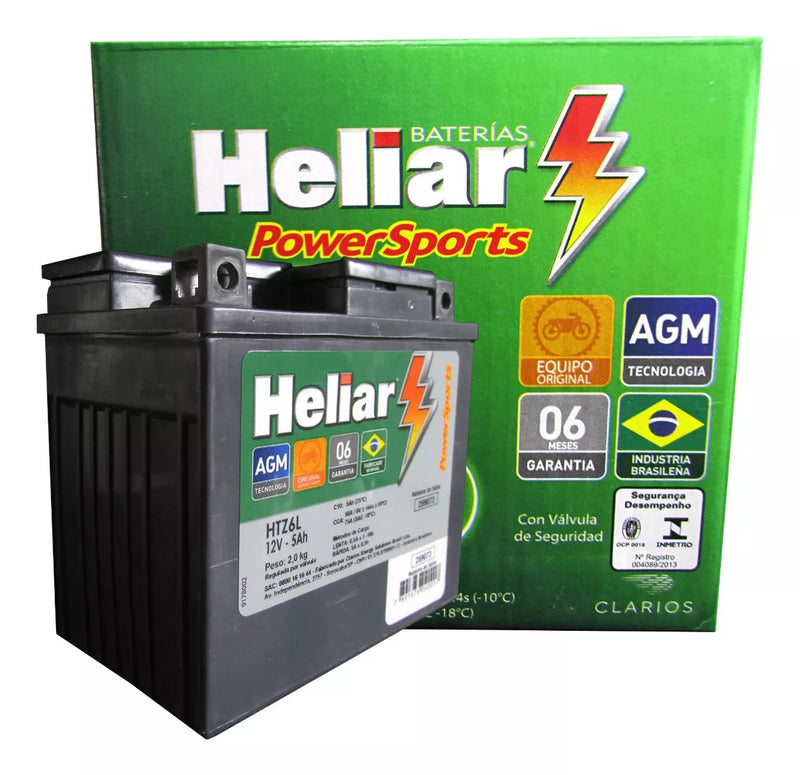 Bateria Original Heliar Htz6l 12v 5ah Cg150biz125bros